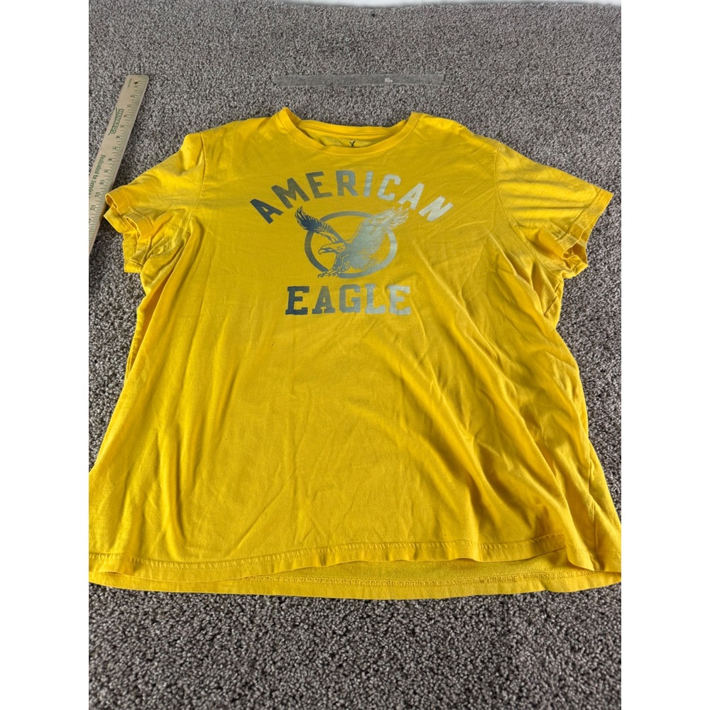 American Eagle Outfitters Mens XXL Yellow Graphic Logo Classic Fit T-Shirt